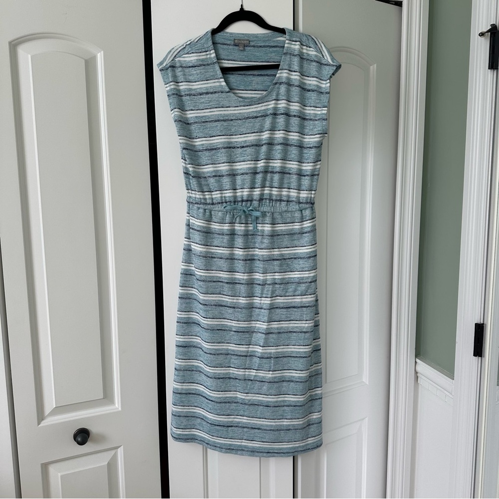 DRAWSTRING TIE WAIST MIDI DRESS Talbots size MP